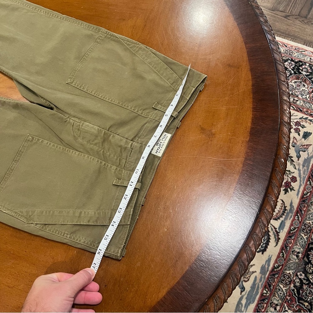 Nili Lotan Jenna Pant Low-Rise Twill Military Raw Hem Green Size 4 Patch Pockets - Picture 14 of 16